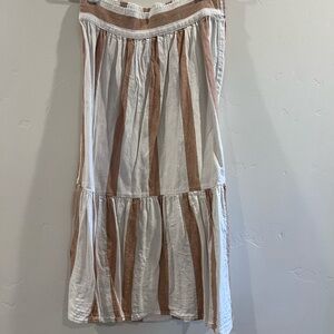 Madewell A-Line Skirt with White and Brown Stripes